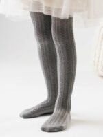 Ciorapi bumbac gri melanj cu model impletit Steven S071-371